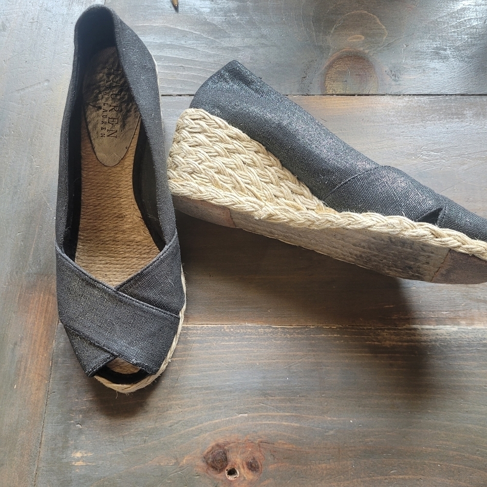 Ralph Lauren Cecilia Espadrille Wedge Shoes Size 5.5